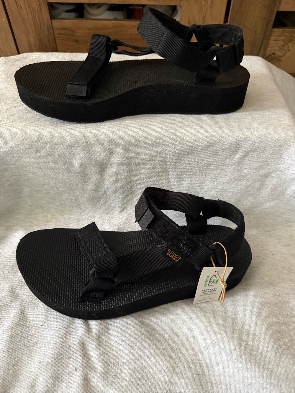 Teva Women’s Black Platform Strap Sandals